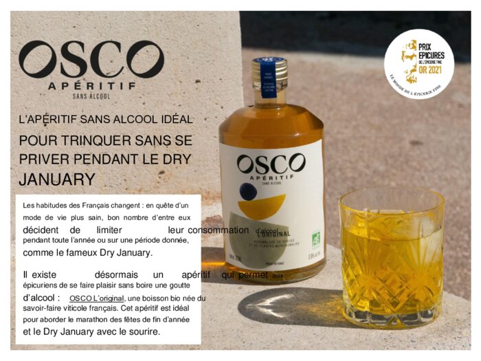 Dry January : OSCO L'original, l'apéritif bio et sans alcool à base de  verjus